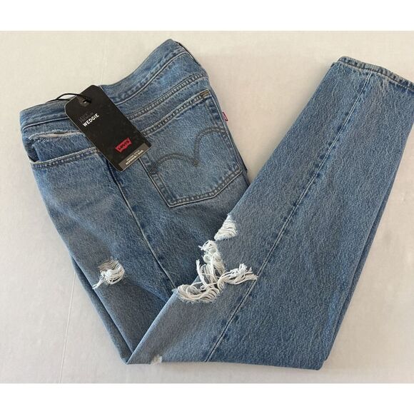 Levi's Premium Women's Sz 27 x 28 Blue Wedgie Straight Jeans $100+ - Picture 7 of 8
